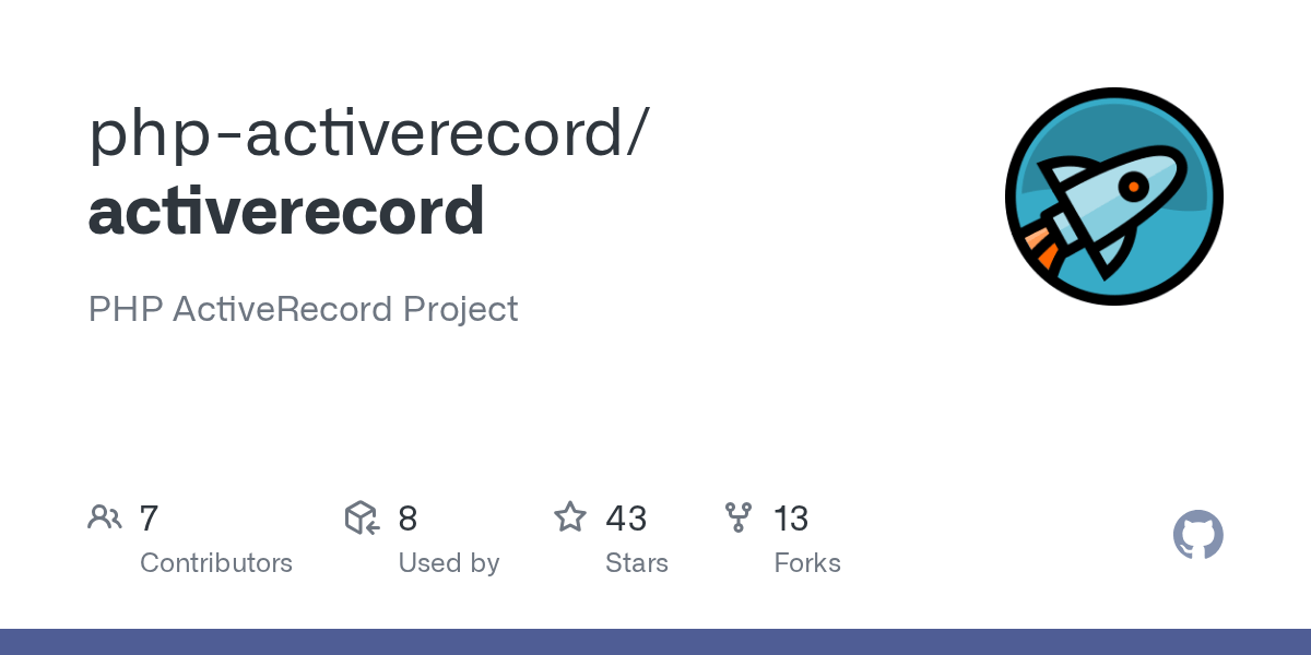 GitHub phpactiverecord/activerecord PHP ActiveRecord Project