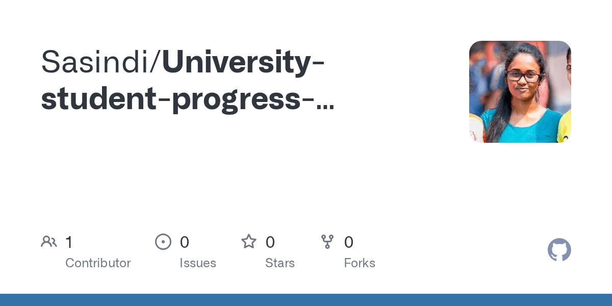 GitHub Sasindi/Universitystudentprogresspreditionsystem