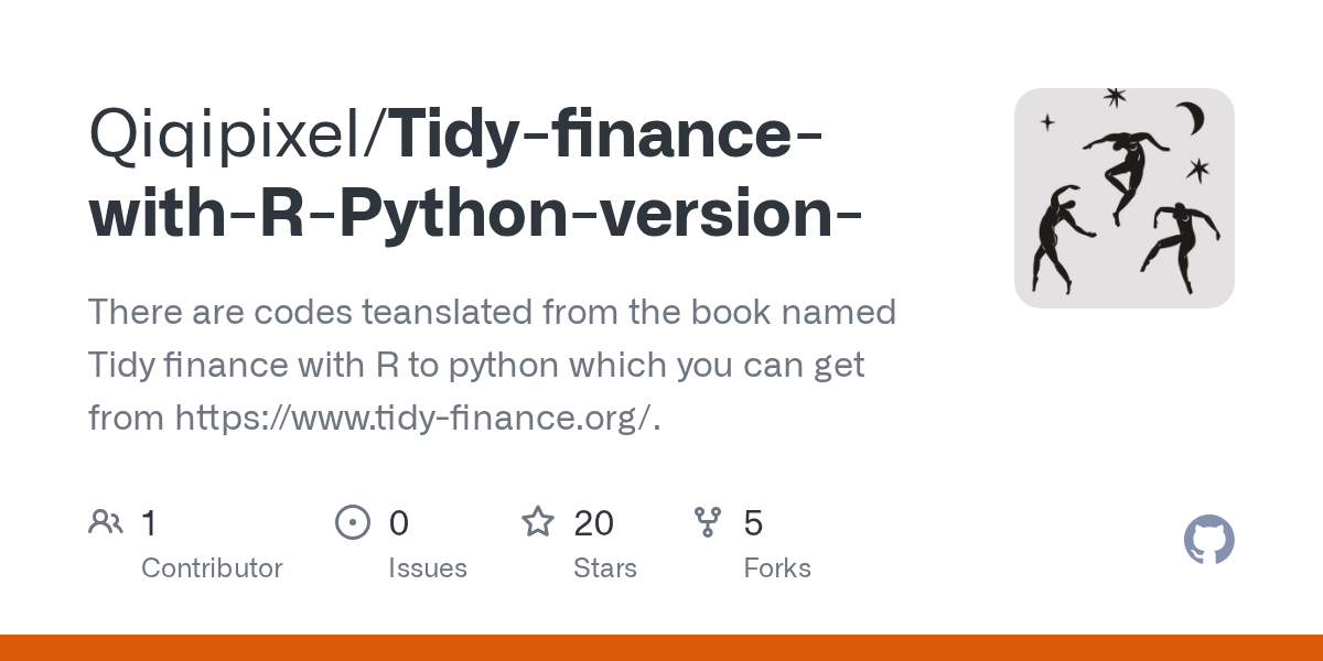 GitHub Qiqipixel/TidyfinancewithRPythonversion There are codes