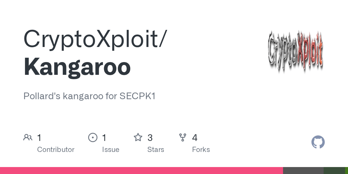 GitHub CryptoXploit/Kangaroo Pollard's kangaroo for SECPK1