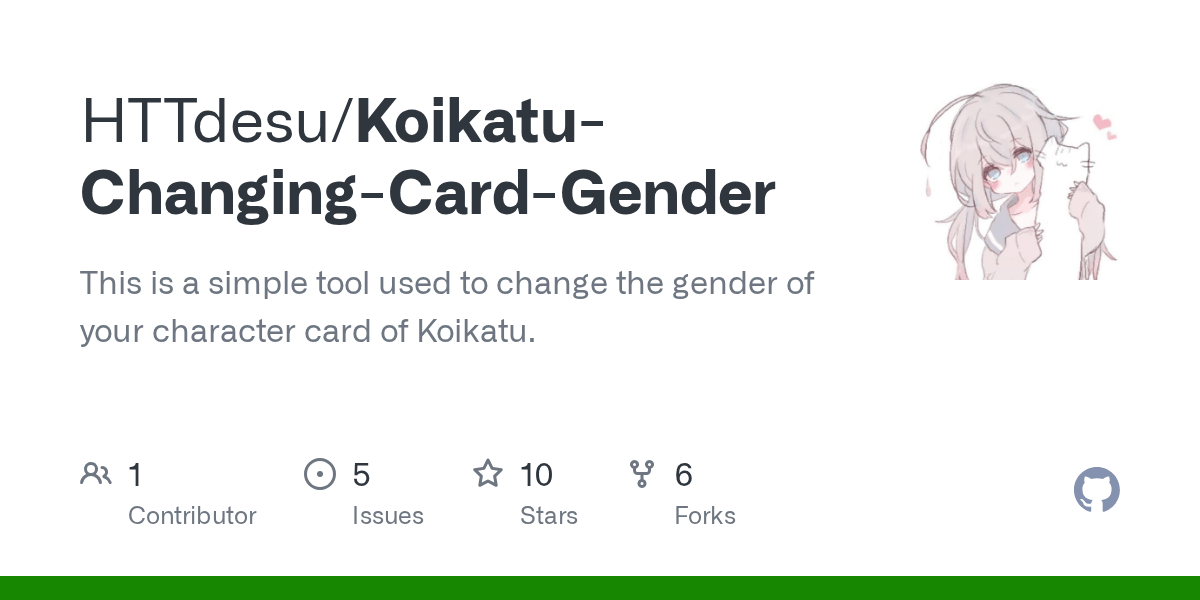 GitHub HTTdesu/KoikatuChangingCardGender This is a simple tool