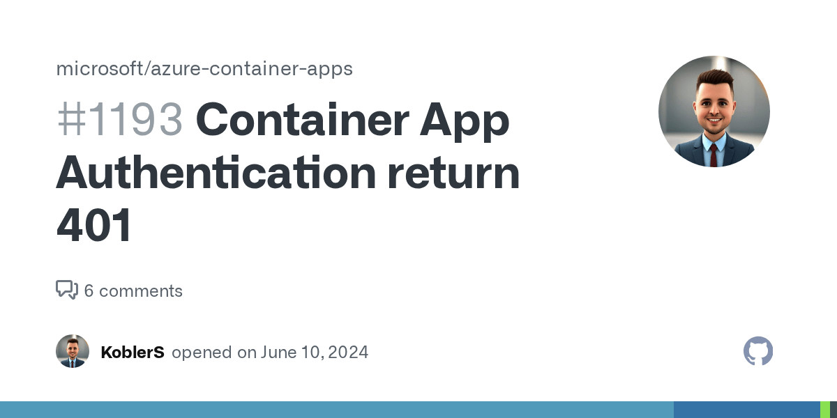 Container App Authentication return 401 · Issue 1193 · microsoft/azure