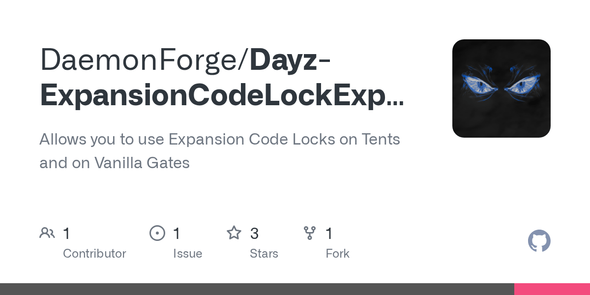 GitHub Allows you to use Expansion Code Locks on