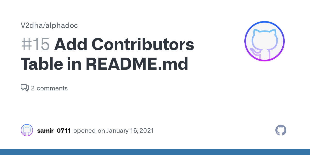 Add Contributors Table in README.md · Issue 15 · V2dha/alphadoc · GitHub