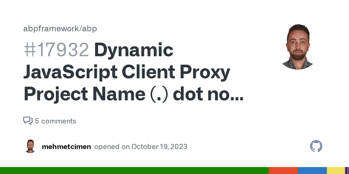 Dynamic JavaScript Client Proxy Project Name (.) dot not working