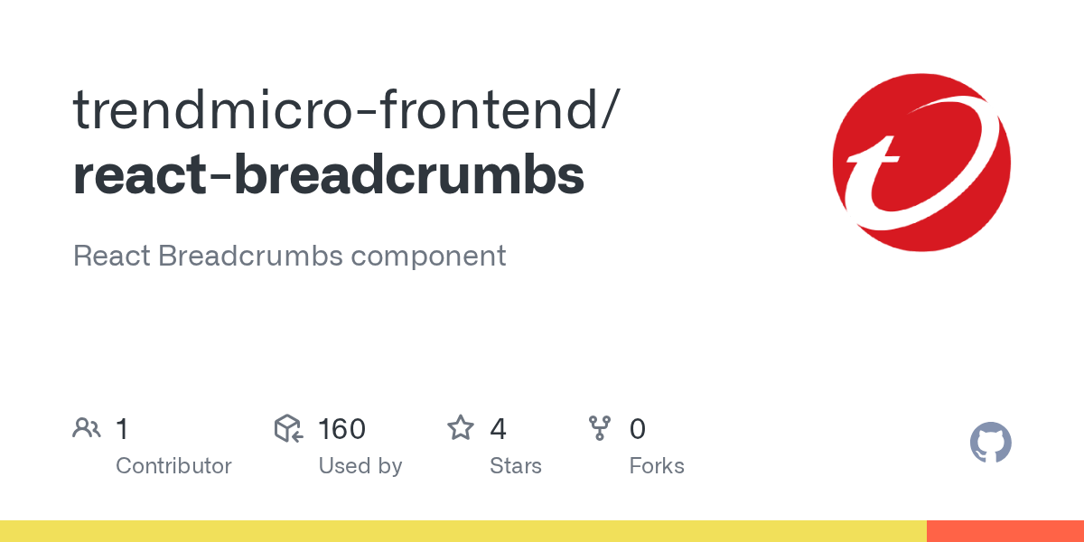 GitHub trendmicrofrontend/reactbreadcrumbs React Breadcrumbs component