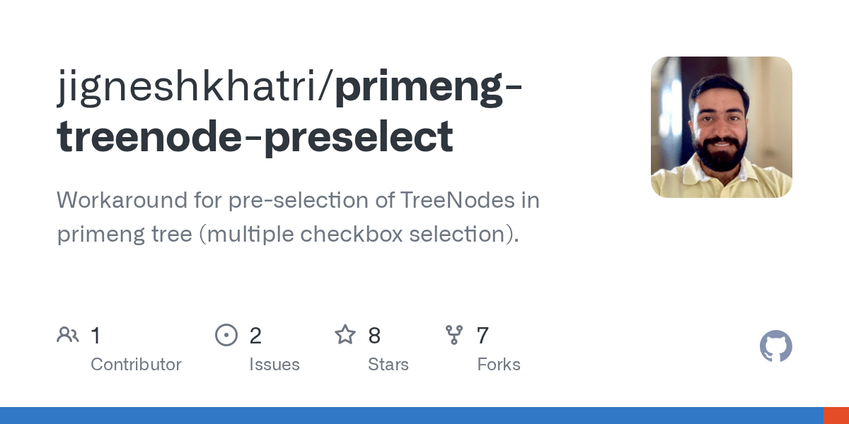 GitHub jigneshkhatri/primengtreenodepreselect Workaround for pre