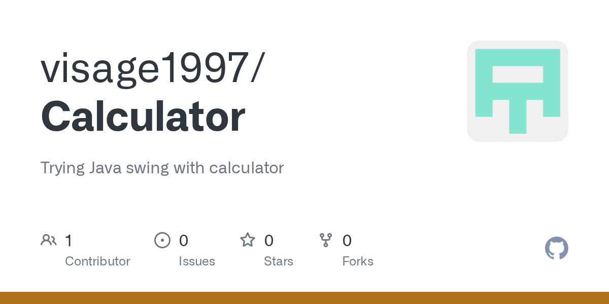 GitHub visage1997/Calculator Trying Java swing with calculator