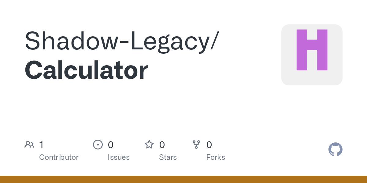 GitHub ShadowLegacy/Calculator