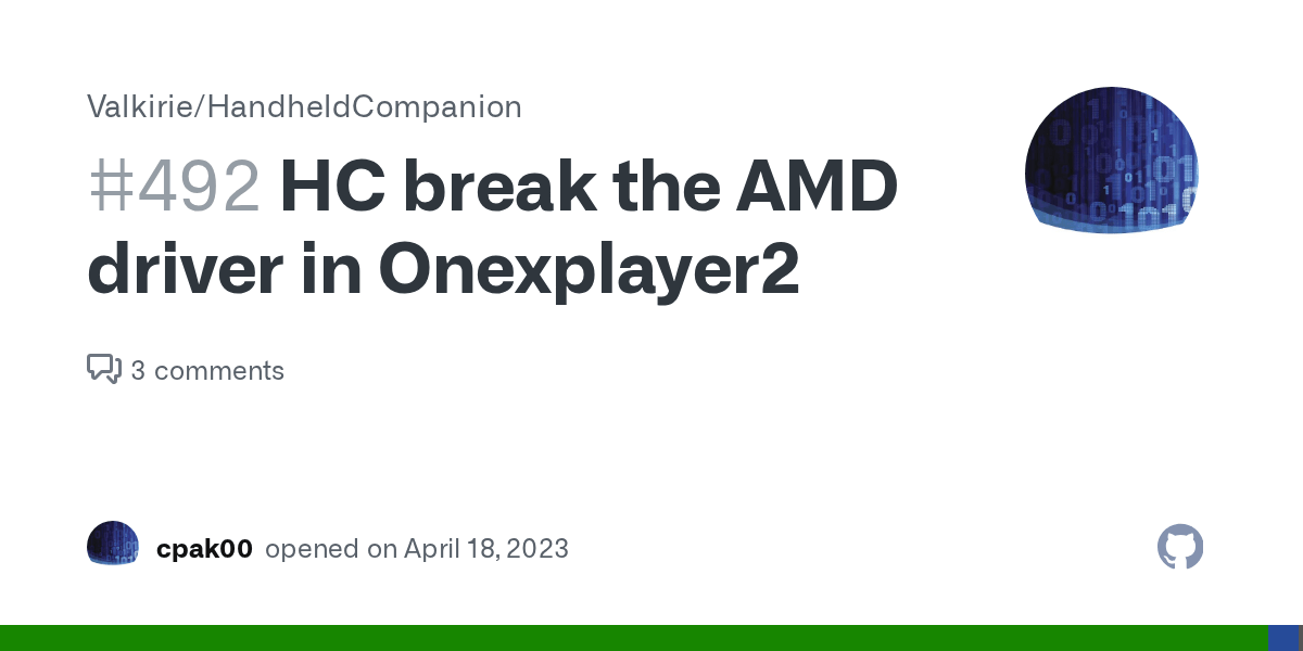 HC break the AMD driver in Onexplayer2 · Issue 492 · Valkirie