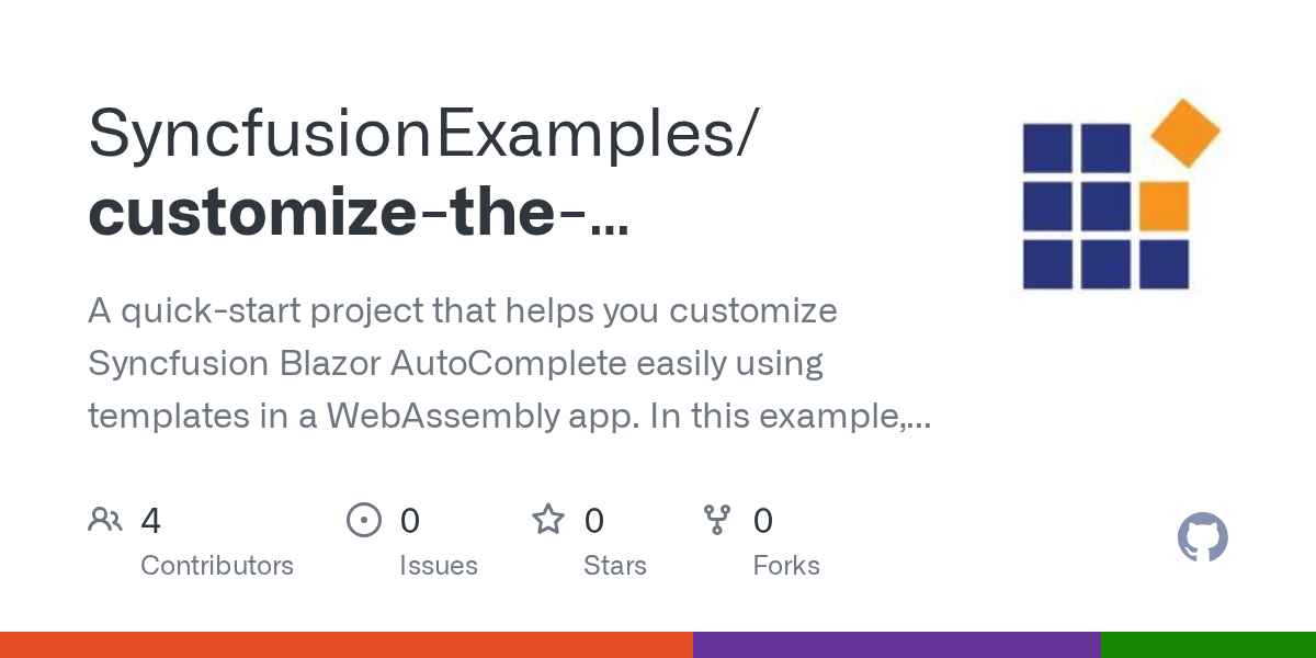 GitHub SyncfusionExamples/customizetheappearanceofablazor