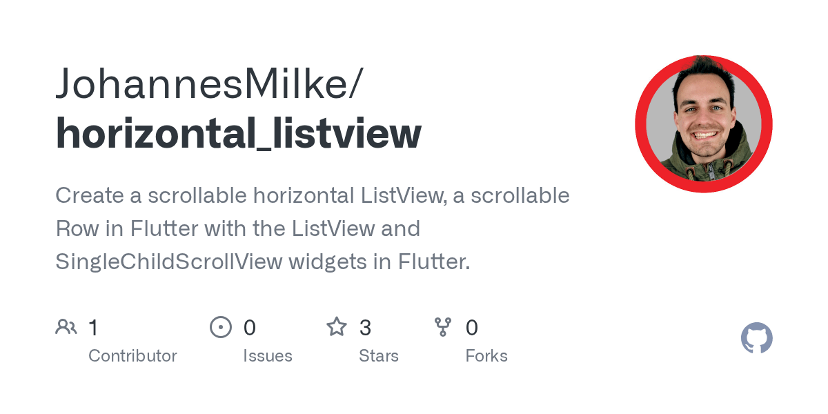 GitHub JohannesMilke/horizontal_listview Create a scrollable
