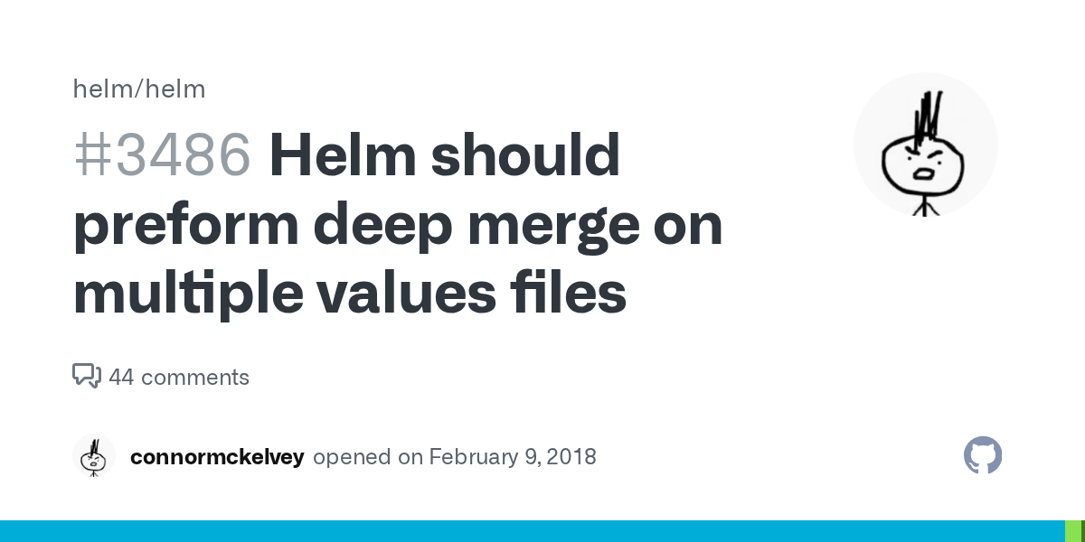 Helm should preform deep merge on multiple values files · Issue 3486