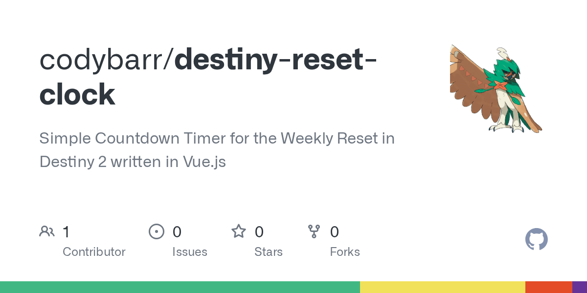 GitHub codybarr/destinyresetclock Simple Countdown Timer for the