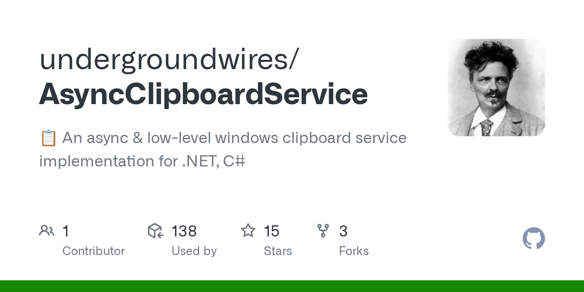 GitHub undergroundwires/AsyncClipboardService 📋 An async & lowlevel
