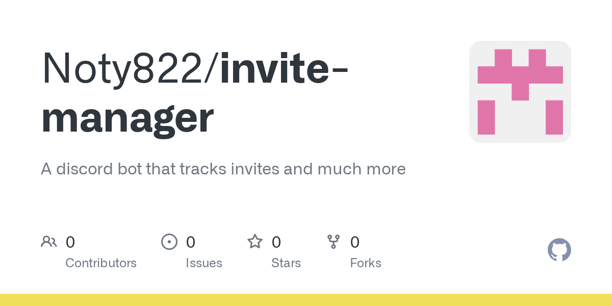 GitHub Noty822/invitemanager A discord bot that tracks invites and