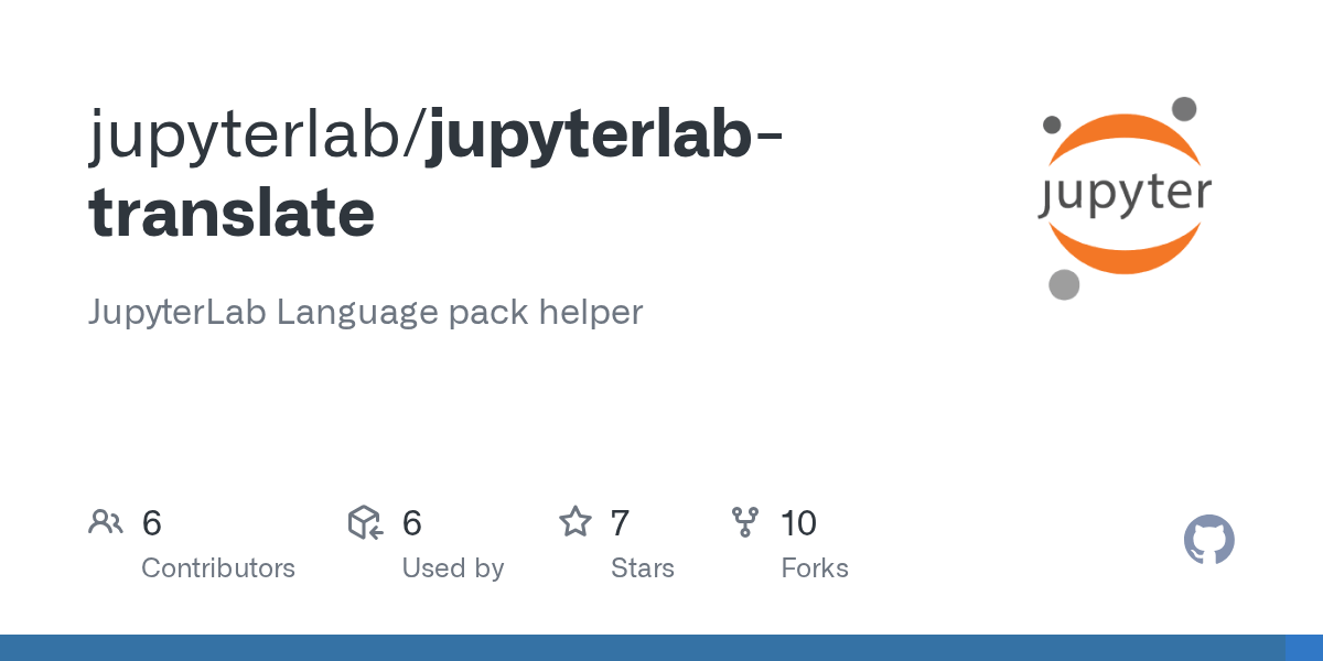 GitHub jupyterlab/jupyterlabtranslate JupyterLab Language pack helper