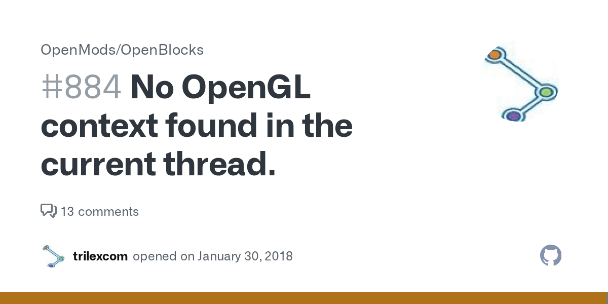 No OpenGL context found in the current thread. · Issue 884 · OpenMods