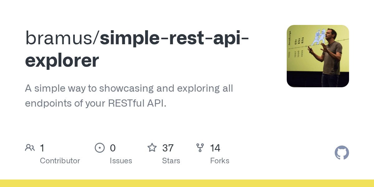 GitHub bramus/simplerestapiexplorer A simple way to showcasing