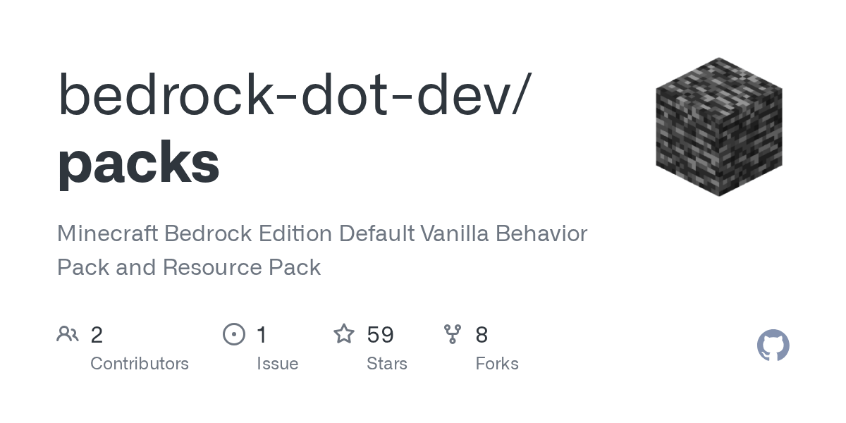 GitHub bedrockdotdev/packs Minecraft Bedrock Edition Default