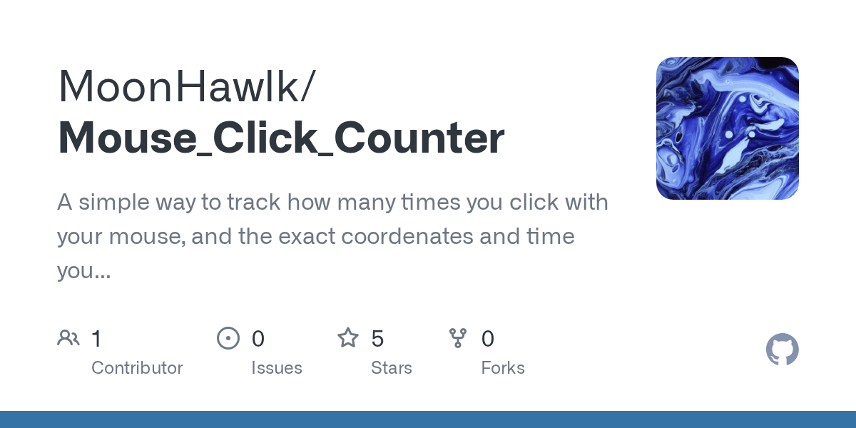 GitHub MoonHawlk/Mouse_Click_Counter A simple way to track how many