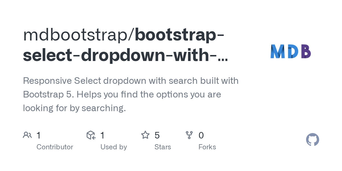 GitHub mdbootstrap/bootstrapselectdropdownwithsearch Responsive