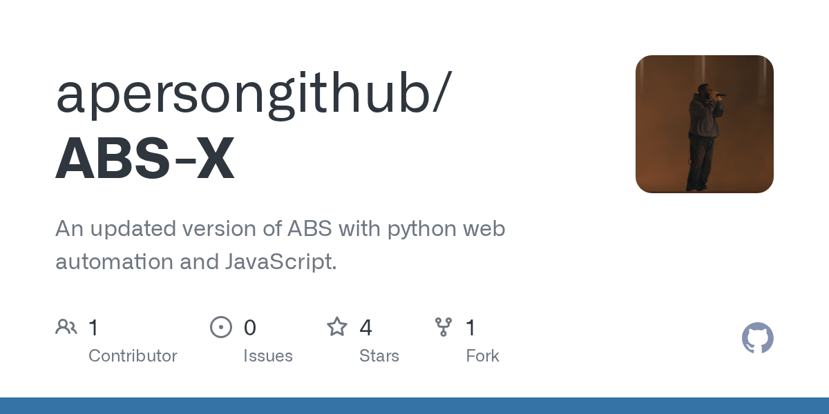 GitHub apersongithub/ABSX An updated version of ABS with python web