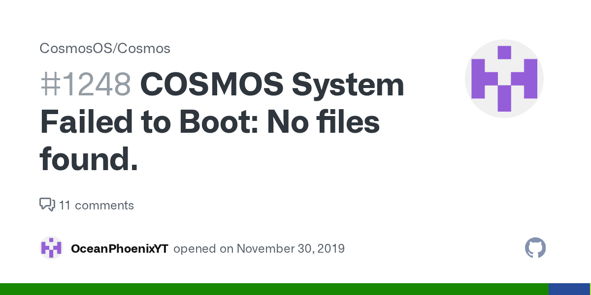 COSMOS System Failed to Boot No files found. · Issue 1248 · CosmosOS