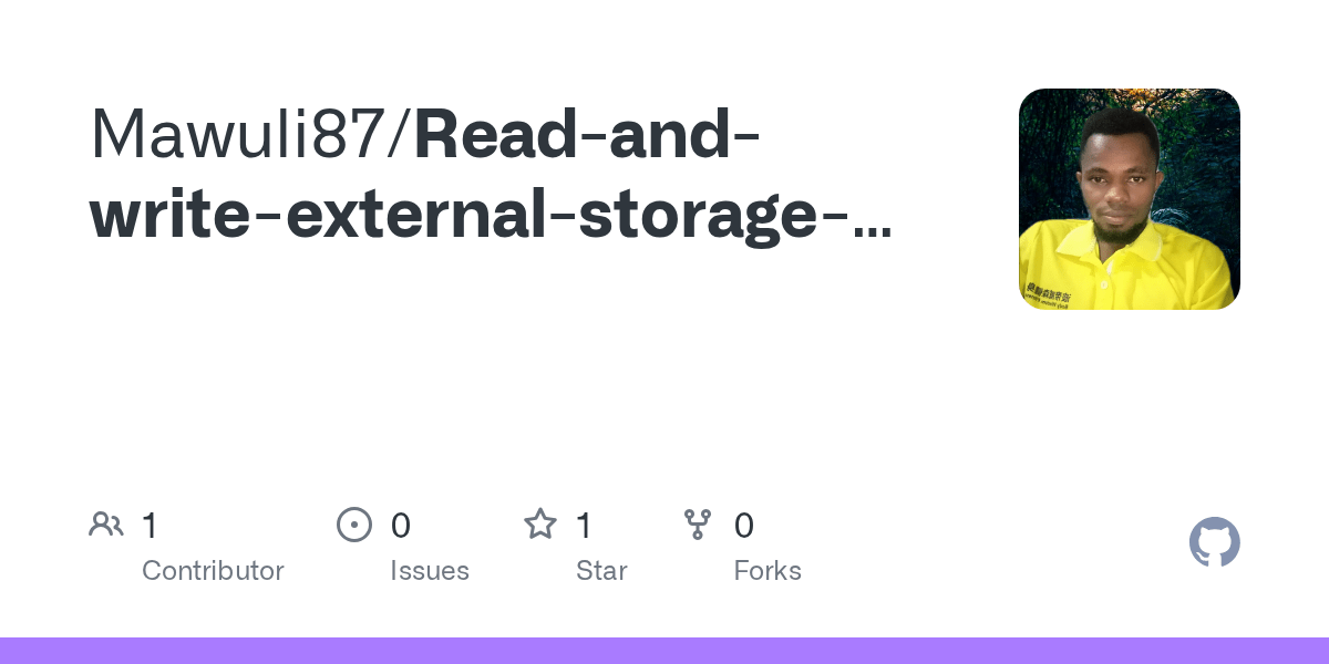 GitHub Mawuli87/Readandwriteexternalstoragepermissionandroid