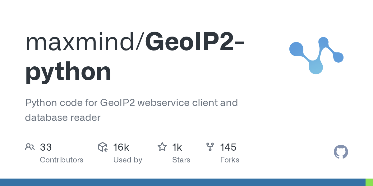GitHub maxmind/GeoIP2python Python code for GeoIP2 webservice