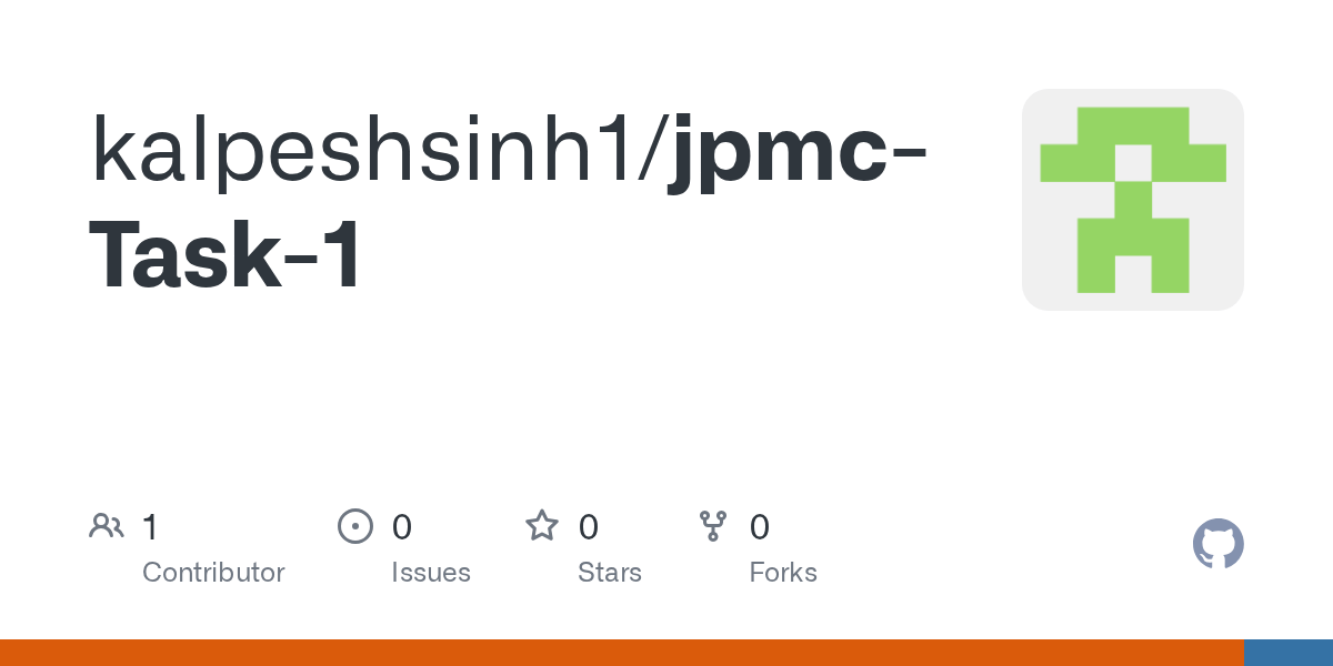 GitHub kalpeshsinh1/jpmcTask1