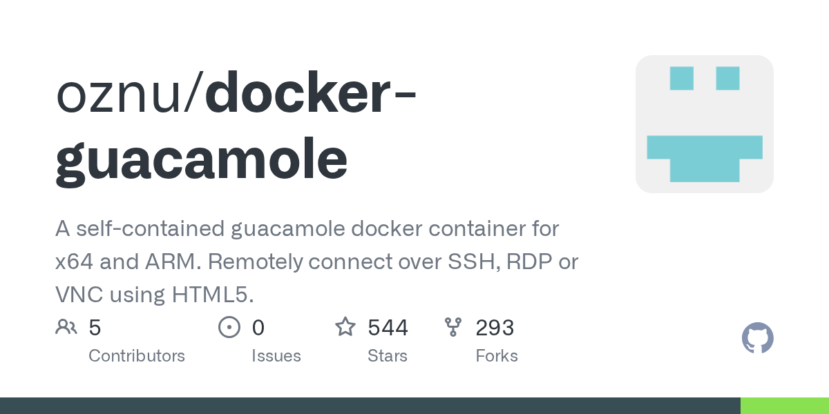 GitHub oznu/dockerguacamole A selfcontained guacamole docker