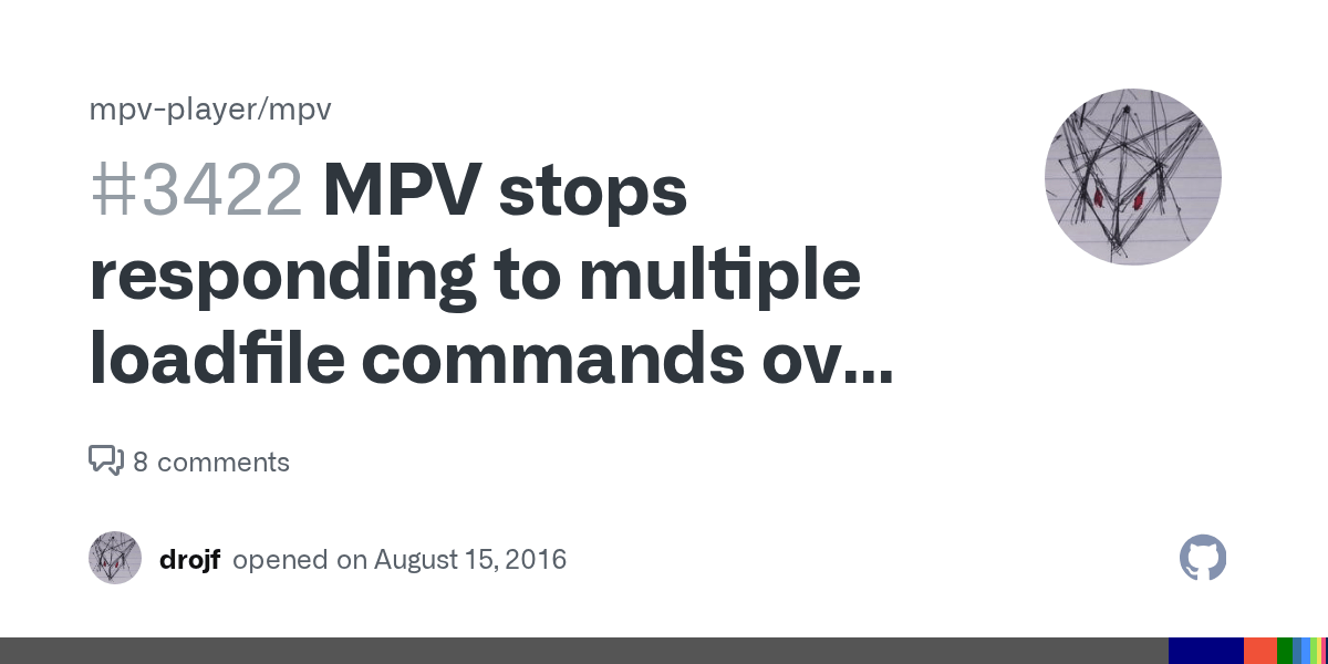 MPV stops responding to multiple loadfile commands over ipc if pipe is