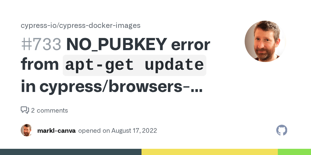 NO_PUBKEY error from `aptget update` in cypress/browserschrome78ff70