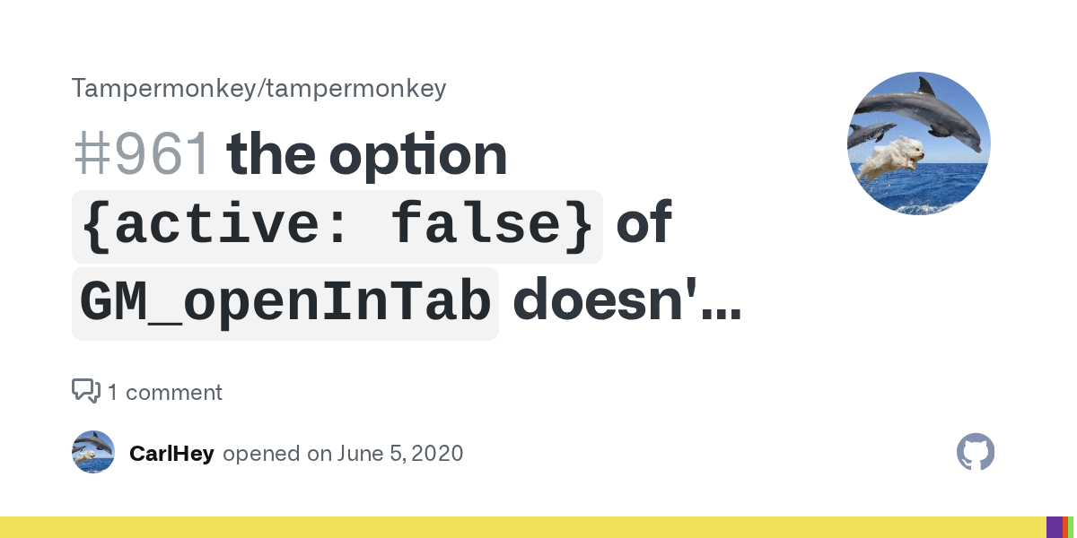 the option `{active false}` of `GM_openInTab` doesn't work when chrome