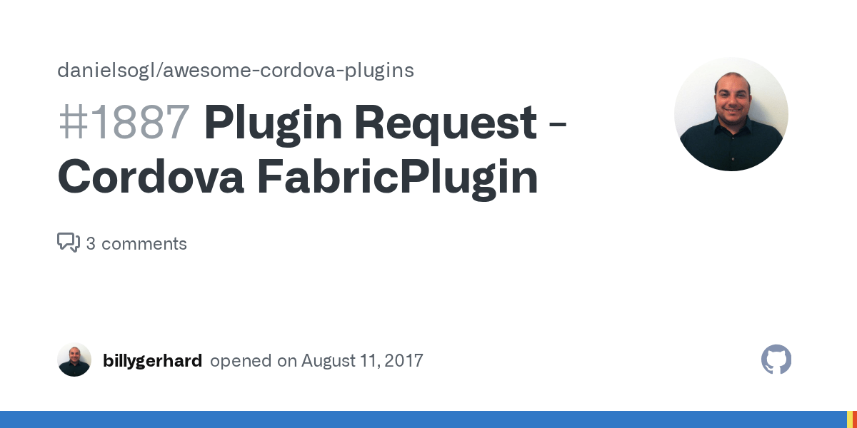 Plugin Request Cordova FabricPlugin · Issue 1887 · danielsogl