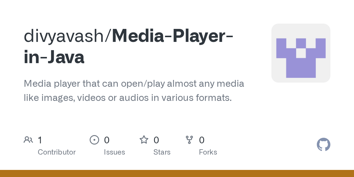 GitHub divyavash/MediaPlayerinJava Media player that can open