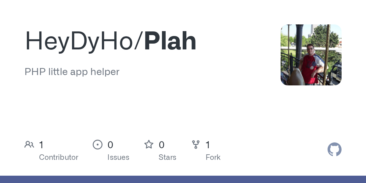 GitHub - HeyDyHo/Plah: PHP little app helper