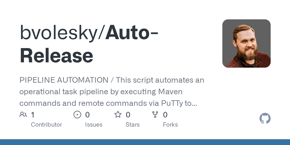 GitHub bvolesky/AutoRelease This script automates an operational