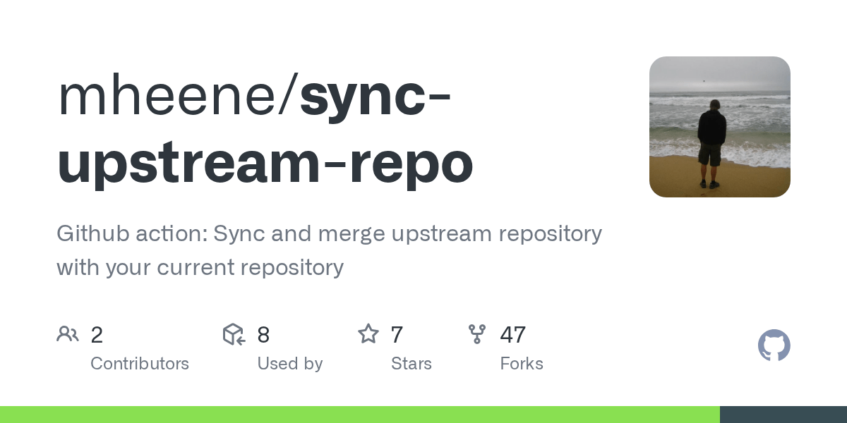 GitHub mheene/syncupstreamrepo Github action Sync and merge