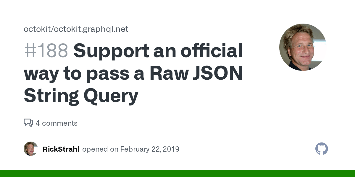 Support an official way to pass a Raw JSON String Query · Issue 188