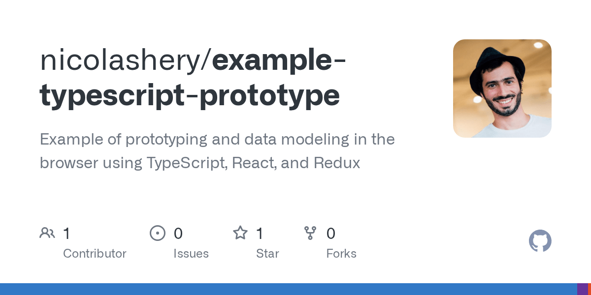 GitHub nicolashery/exampletypescriptprototype Example of prototyping and data modeling in