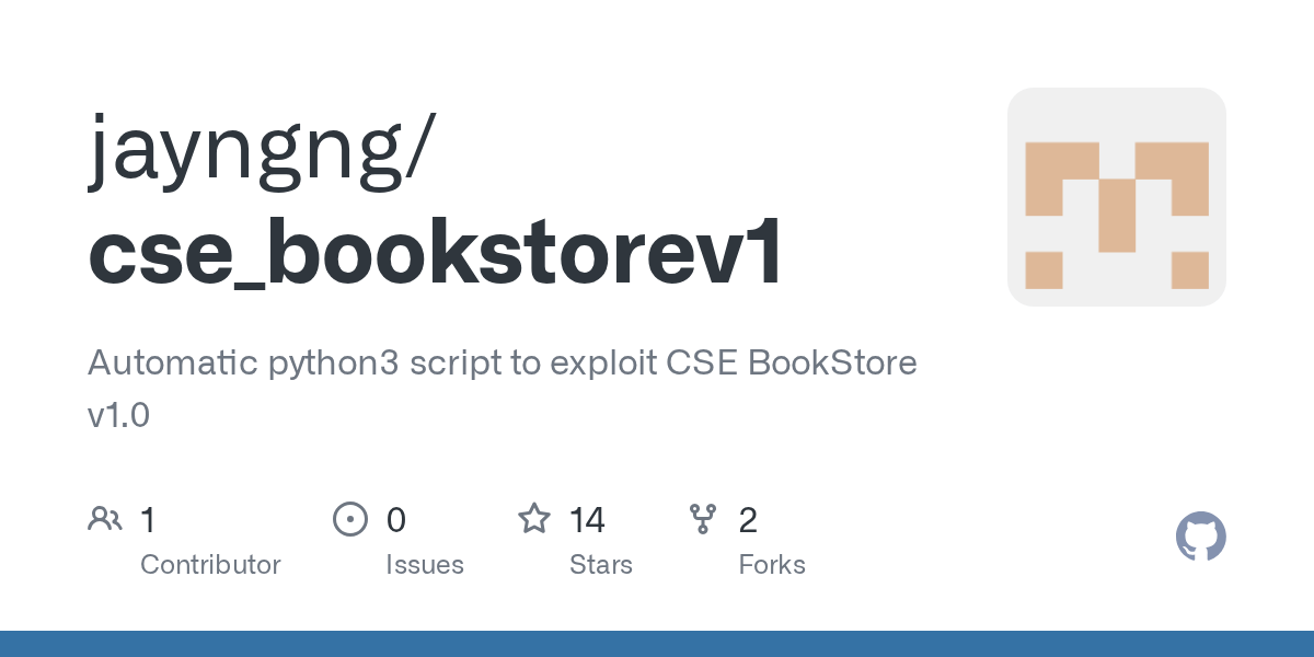 GitHub jayngng/cse_bookstorev1 Automatic python3 script to exploit