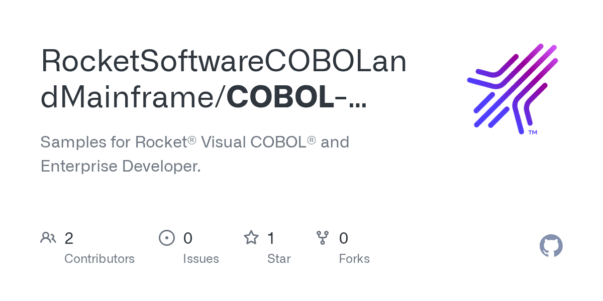 GitHub MicroFocus/COBOLSamples Samples for Micro Focus Visual COBOL and Enterprise Developer.