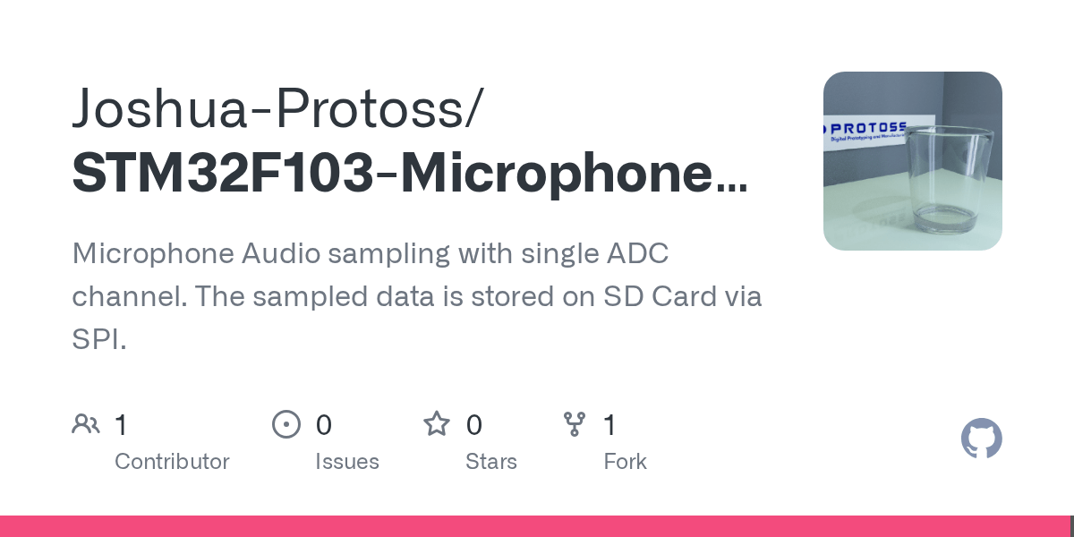 GitHub JoshuaProtoss/STM32F103MicrophoneAudioSampling Microphone