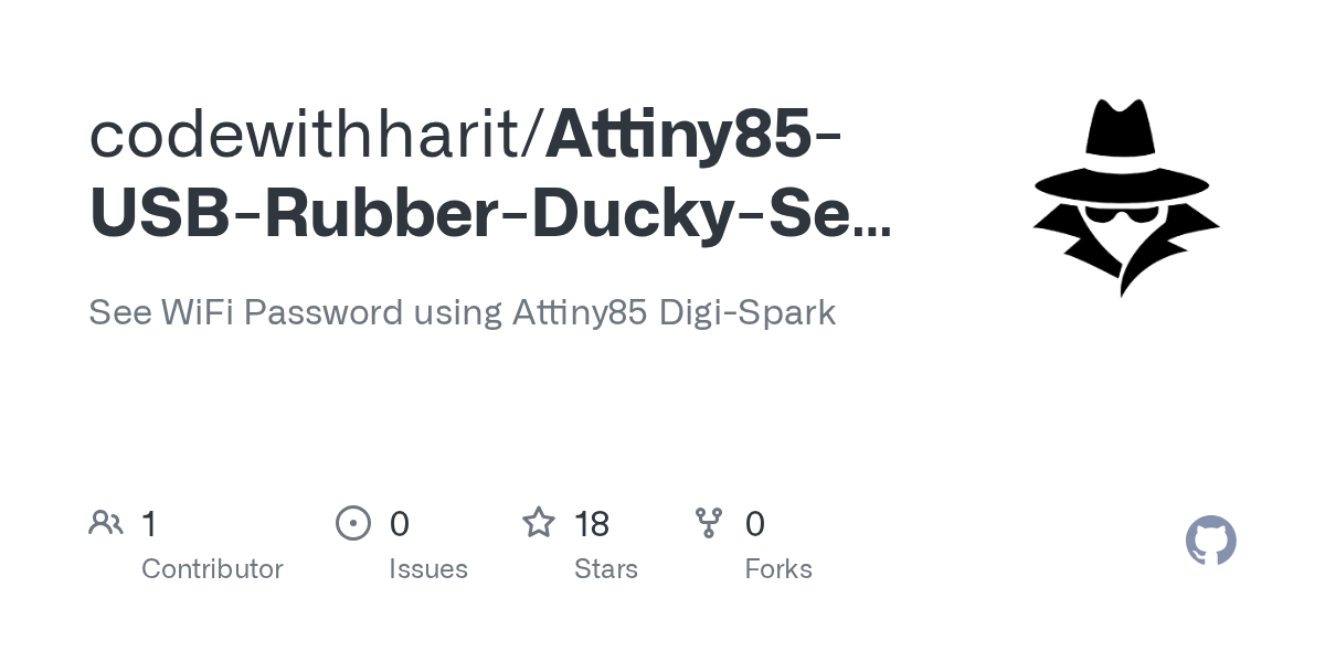 GitHub codewithharit/Attiny85USBRubberDuckySeeWiFiPassword See
