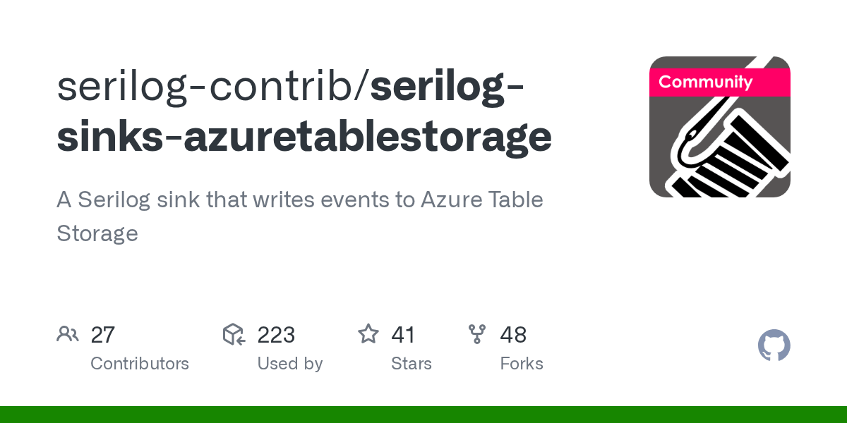 GitHub serilogcontrib/serilogsinksazuretablestorage A Serilog