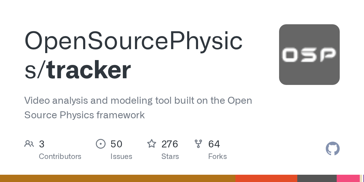 GitHub OpenSourcePhysics/tracker Video analysis and modeling tool
