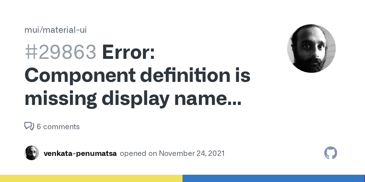 Error Component definition is missing display name react/displayname