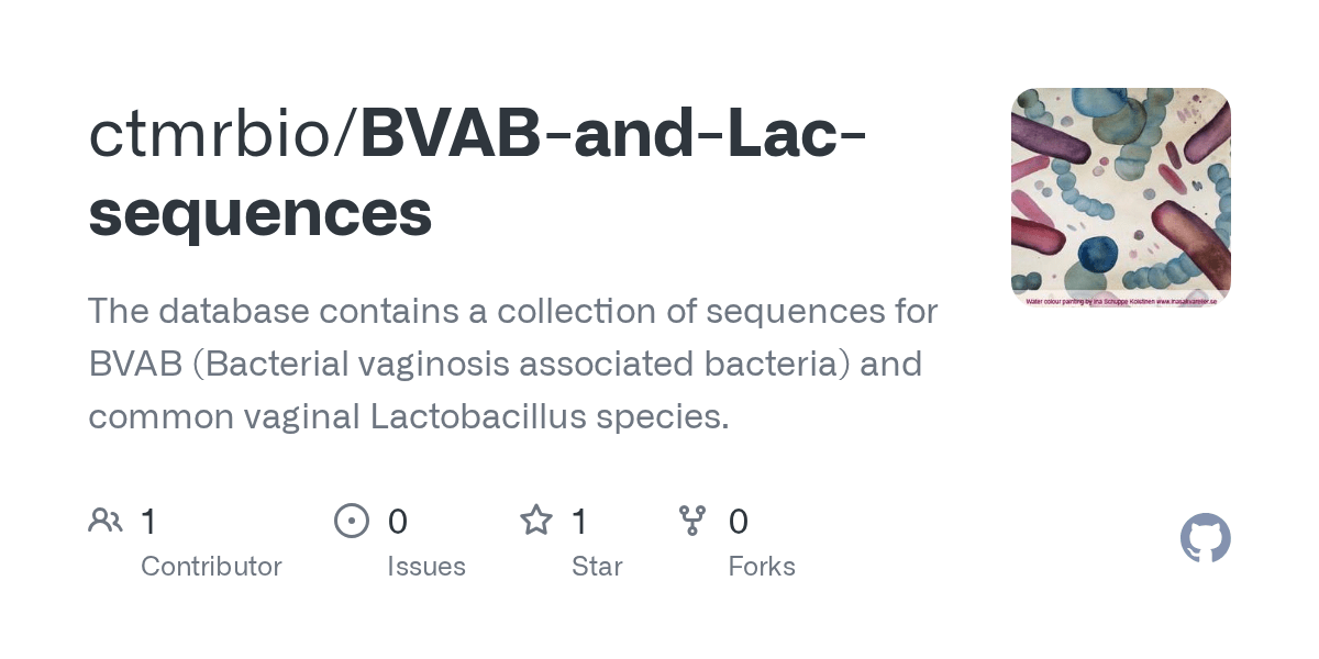 GitHub ctmrbio/BVABandLacsequences The database contains a